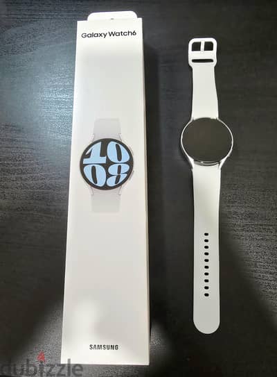Samsung Galaxy Watch 6 Smartwatch, Silver, 44mm بحالة الزيرو