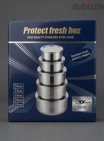  طقم علب استانلس Protect Fresh Box الأصلي - 5 قطع 