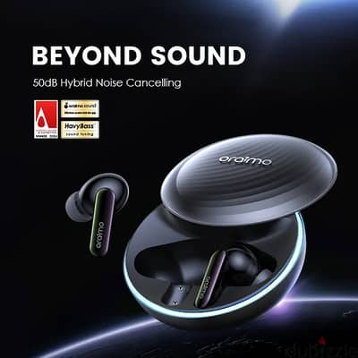 Oraimo SpaceBuds ANC أصلية – عزل ضوضاء وصوت ممتاز
