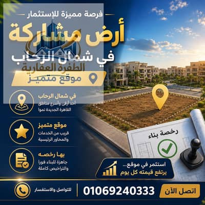 أرض مميزة للمشاركة في التجمع الخامس – شمال الرحاب