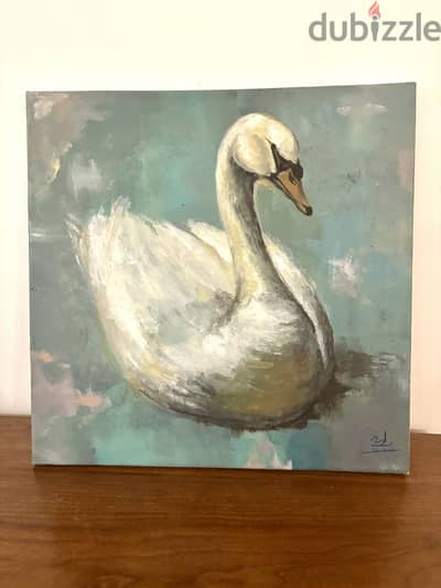 Swan acrylic hand painting