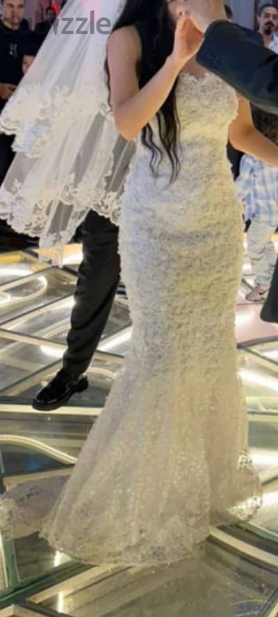 Wedding dress worn only 3 hrs 2 looks 3 pieces