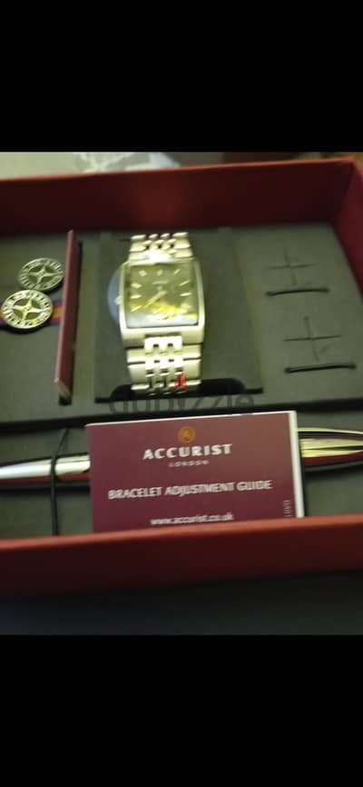 طقم ساعه رجالي ماركه accurist ب٢ زرار والقلم  وارد لندن