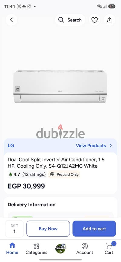 LG Dual Cool Inverter 1.5