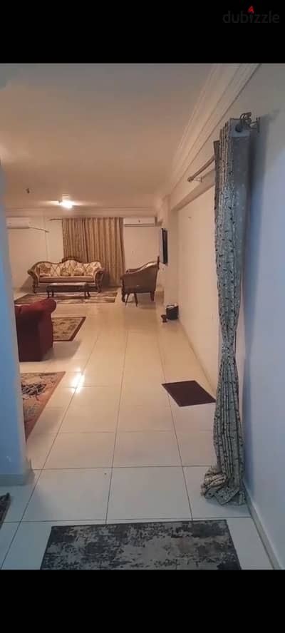 Furnished apartment for rent in Grand City Compound, Zahraa El Maadi near Carrefour City Center, Maadi Ring Road. It consists of three bedrooms and a large reception, and three bathrooms, one of which is a master with an air-conditioned bedroom, fully Wi-Fi, natural gas, eighth floor, elevators, distinguished location.
