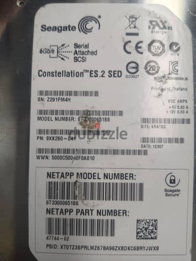 HDD SAS 3 Tera for Servers and Workstations