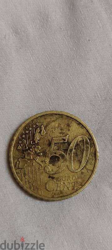 عملة معدنية 50 سنت يورو (ألمانيا 2002) بحالة جيدة