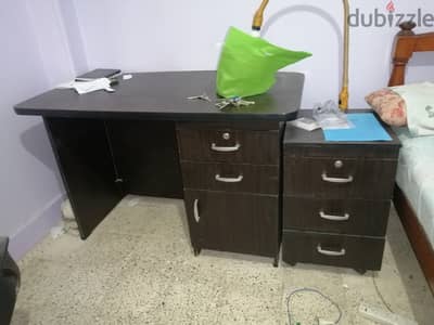 مكتب 140 سم + وحدة 3 ادراج