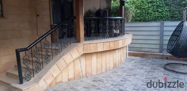 I own a 197m apartment with a 55m garden in Al Rehab with complete special finishes
