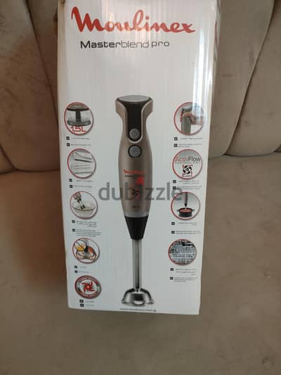 خلاط Moulinex Masterblend Pro 1000W أصلي، جديد بالكرتونة، 5 ملحقات