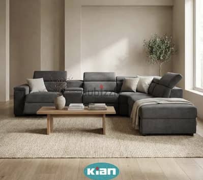 Kian Lshape with recliner and wireless charger
