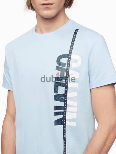 Vertical Split Logo Crewneck T-Shirt