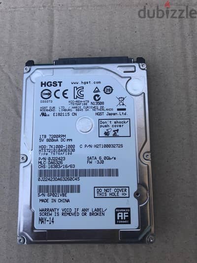 هارد لاب توب 1 تيرا استيراد HGST 1TB Laptop Hard Drive HDD 7200RPM