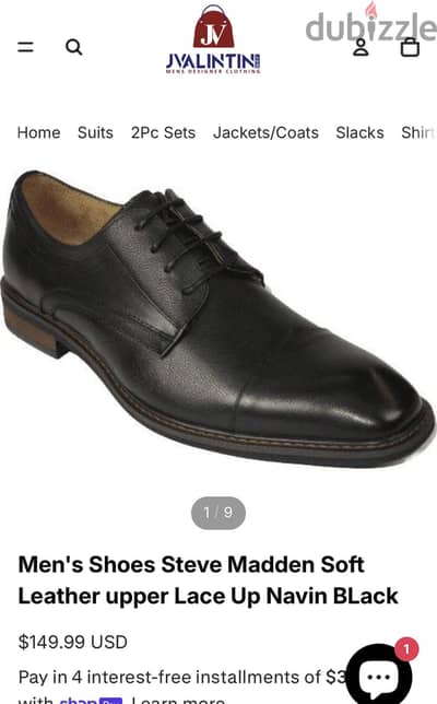 جزمه رجالي جديده مقاس ٤٥ ماركة Steve Madden