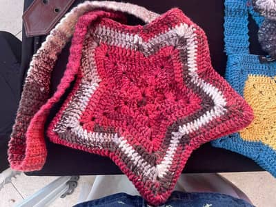 handmade crochet starbag