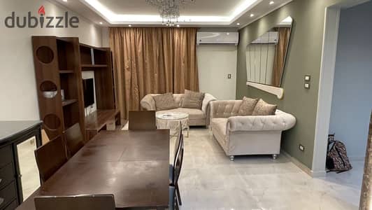 Furnished apartment for rent in Al Rehab 2 super deluxe finishing modern furnishings American kitchen street view area 119M layout 3 bedrooms t