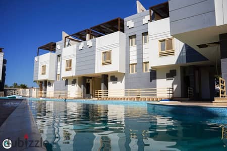 Villa for daily rent in Hurghada inside a village with swimming pools, water park, and beach