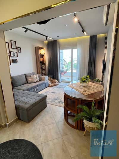 Luxury chalet for rent in Amwaj North Coast with direct pool and sea view. 110 sqm, 2 bedrooms, 2 bathrooms, prime north-facing location. Perfect oppo