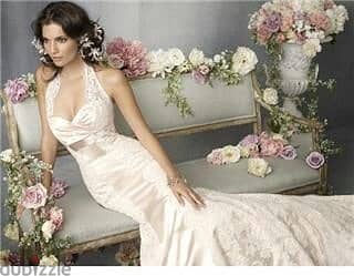 White satin mermaid wedding dress