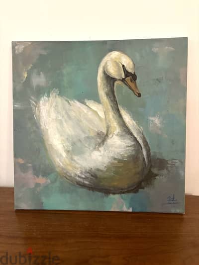 Swan acrylic hand painting