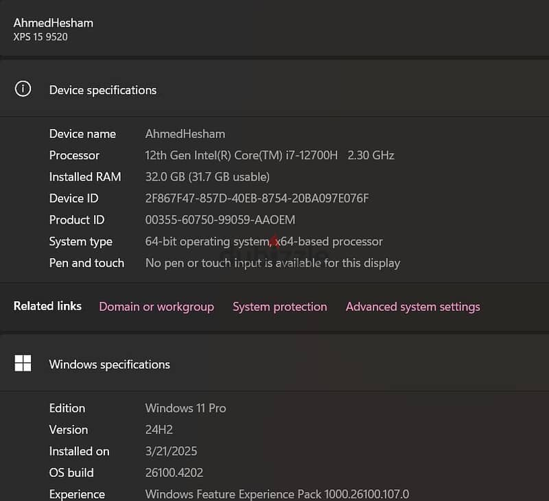 Dell XPS 9520 12