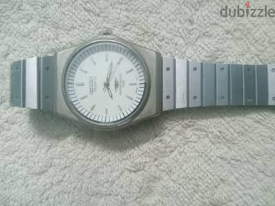 ساعة CITIZEN QUARTZ أصلي فضي Day-Date كلاسيك