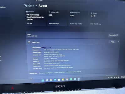لاب acer مستعمل إستعمال خفيف