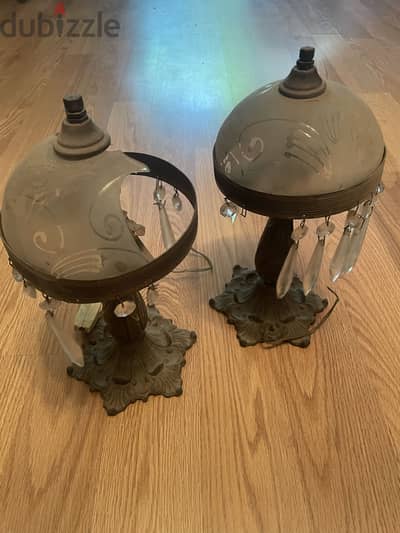 2 vintage parlor lamps ٢ اباچورة كلاسيك قديمة
