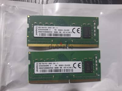 رامات لابتوب Kingston DDR4 2x8 — إجمالي 16GB