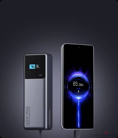 أقوى باور بانك 165W MAX (10000mAh) شحن سريع جداً + كابل مدمج