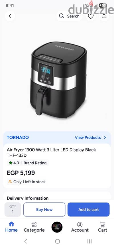 Used airfryer 3 L