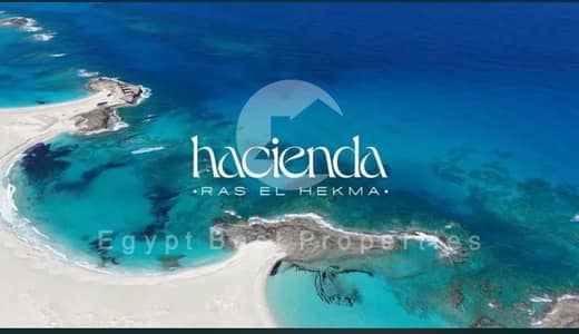 twin house villa for sale in Hacienda ras elhikma third row sea view direct lagoon Bahary 100%- North Coast.