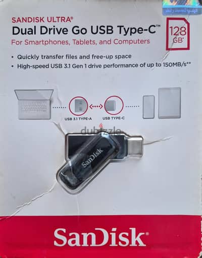 فلاشة SanDisk 128 جيجا Type-C أصلية بحالة ممتازة للبيع