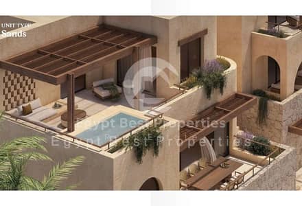 باقل سعر للبيع شاليه  باميز فيو علي البحر برملا راس الحكمه بمقدم 5% فقط
