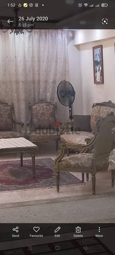 classic Louis XVIliving room set 3-seater, sofa 4 armchairs & center t