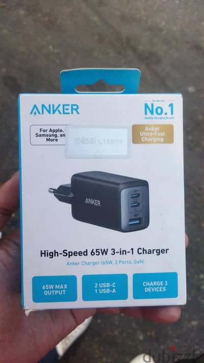 Anker charger 65 watt شاحن أنكر ٦٥ وات