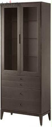 IKEA REGISSÖR Glass-door cabinet with 4 drawers