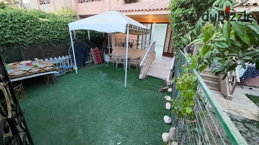 - For sale in Al Rehab, the fifth phase, a new apartment - Model 131 meters - Ground floor with a private garden of 40 meters - North-East - Front view of White Garden on Villas Hills, not damaged at all - Back view of the garden 3 bedrooms, 2 bathrooms, one of which is in the master - *Front terrace in the reception* - *Back terrace in* 
