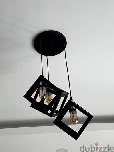 2 metal black chandeliers (can be bought separately)