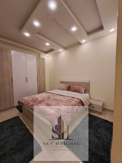Ground floor studio with private garden for rent, furnished, in Al Rehab