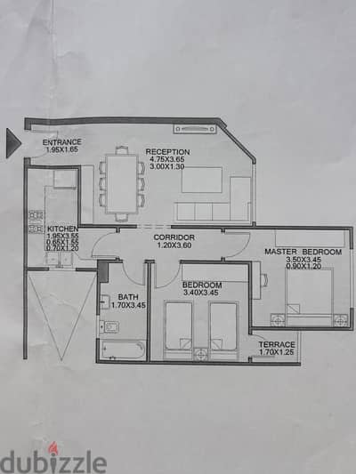 2 bedroom apartment 91 m in Degla landmark from the owner