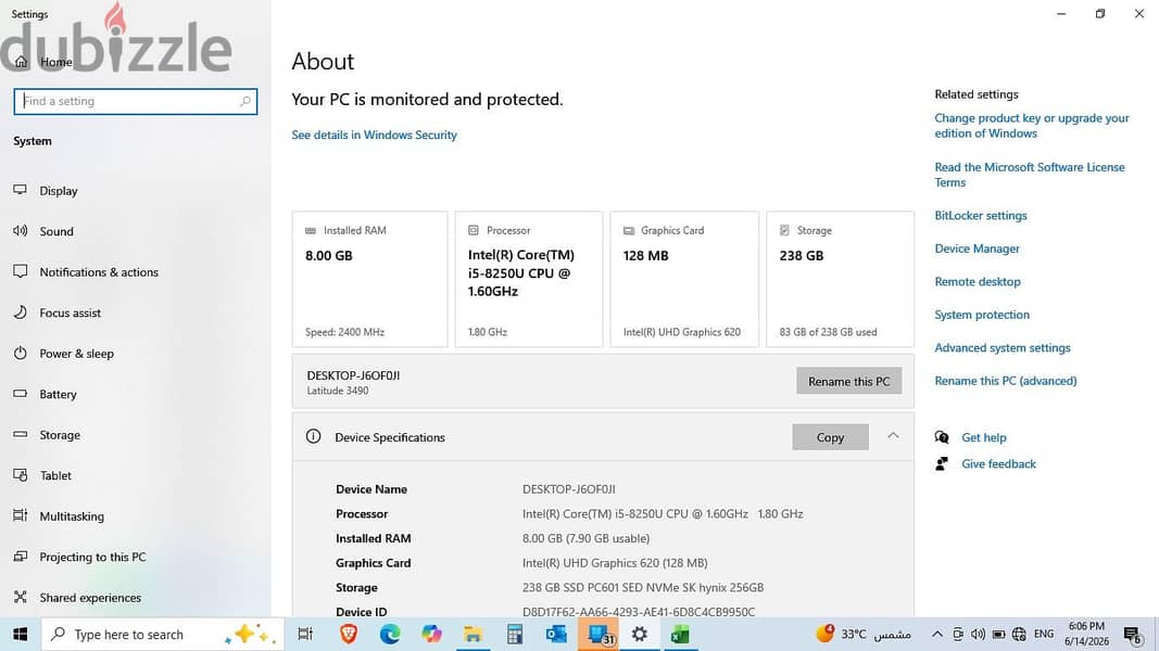 Dell latitude 3490 i5 8th 2