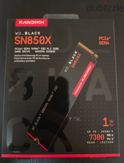 هارد sn850x 1T 7400MBPS Gen4جديد متبرشم