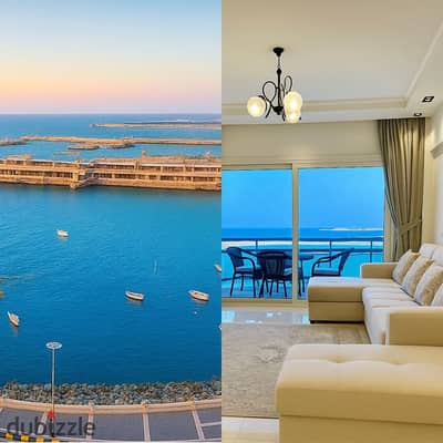 شقة فندقية فاخرة على البحر مباشرة بانوراما الاسكندرية جليم 5 نجوم