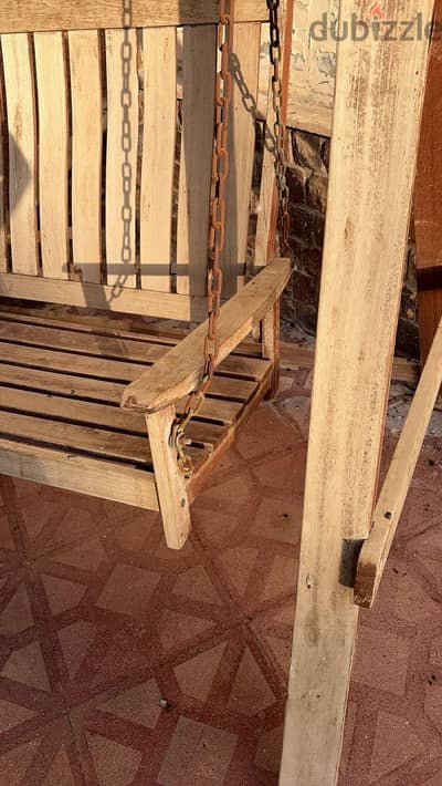 Wooden garden swings