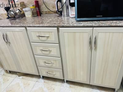 kitchen cabinets aluminium with stone