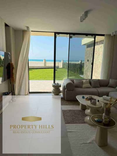 آخر شاليه متشطب بالكامل استلام فورري  داخل calicoast بمساحه واسعه بإطلالة Sea View مميزة وبسعر فرصة لسرعة البيع