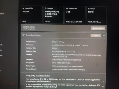 i5 3470 gtx 750 ti 2gb ram 8gb ddr 3