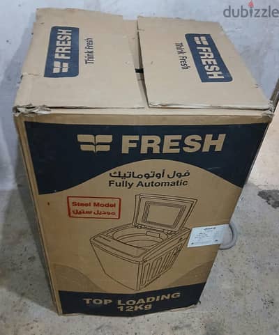 غساله فريش ١٢كيلو فوق اتوماتيك بالضمان والكرتونه استخدام خفيف جدا