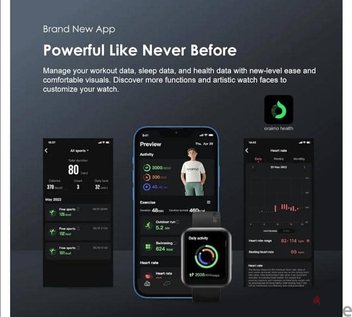 oraimo watch 2 pro +5سترابات 2